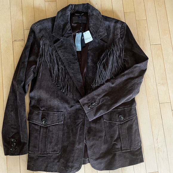 Blank NYC Brown Fringe Blazer - Picture 4 of 12